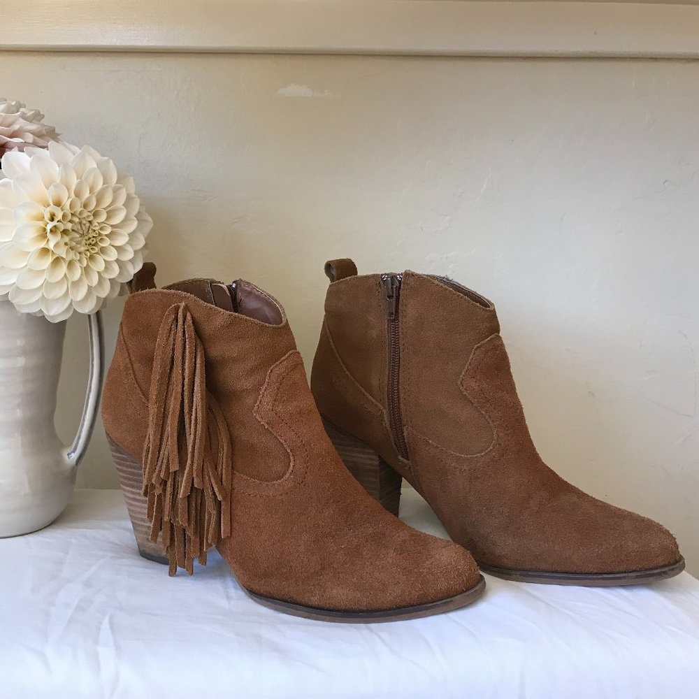 Steve Madden Fringe Booties - Chesnut